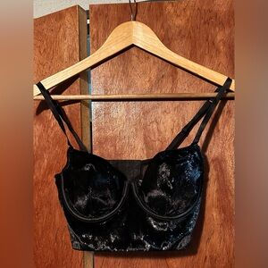 Elegant Black Velvet Bustier